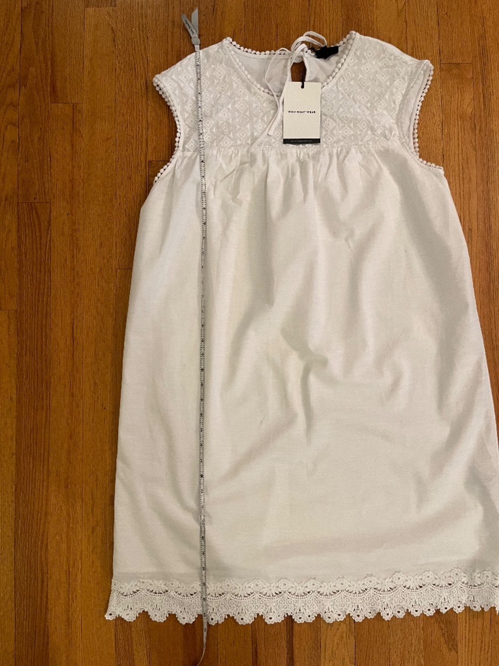 J.Crew Cream Sleeveless Crochet Lace Trim Tank Top - M - FLAW - Picture 5 of 6